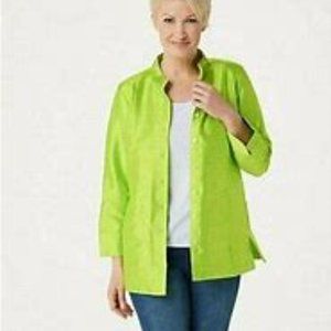 NWOT Faux Shantung Band Collar Jacket